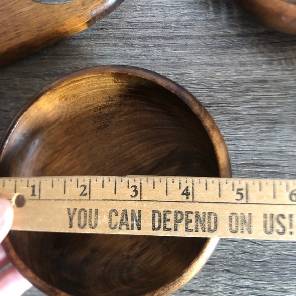 Vtg MCM Solid Wood Serving Bowl Set - Picture 6 of 13
